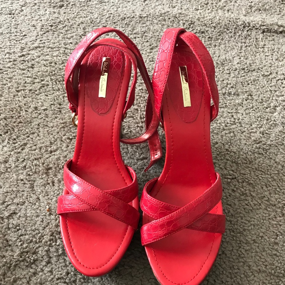 Worn twice scrappy platform sandals